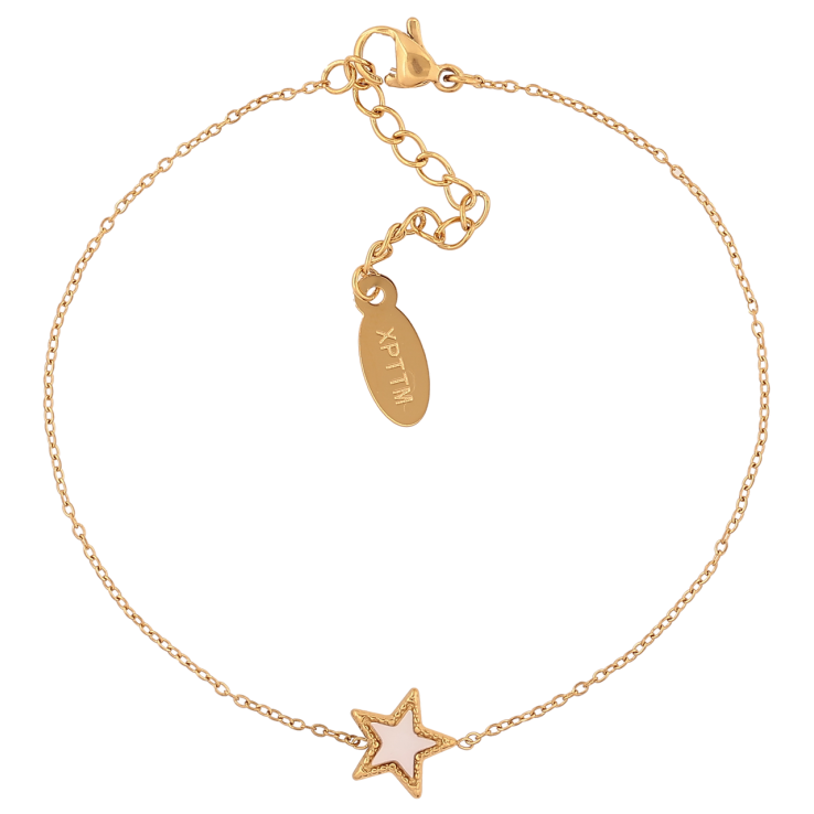 Браслет Xuping ТТМ Stainless Steel цвет 14К Цепочка с вставкой звезда с доп.цеп 17-20см х 1мм фото №10