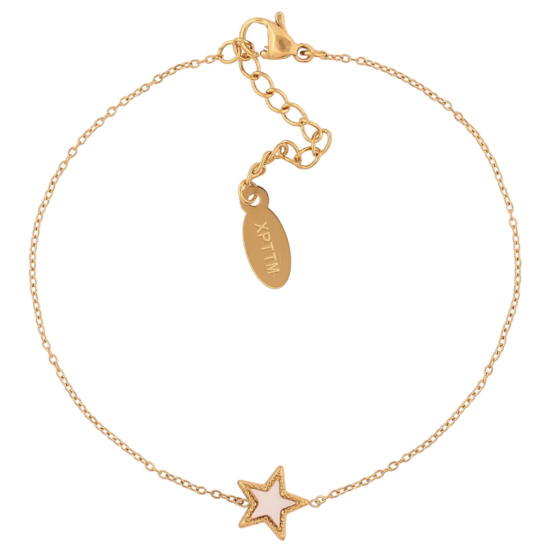 Браслет Xuping ТТМ Stainless Steel колір 14К «Ланцюжок зі вставкою зірка» з доп.ланцюгом 17-20см х 1мм фото №1