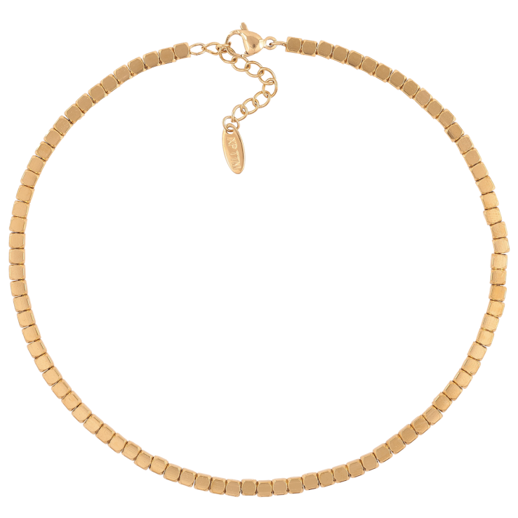 Браслет Xuping ТТМ Stainless Steel колір 14К (на ногу) «Квадратні намистини» довжина 27-30.5см х 3мм фото №21 Браслет Xuping ТТМ Stainless Steel колір 14К (на ногу) «Квадратні намистини» довжина 27-30.5см х 3мм фото №21