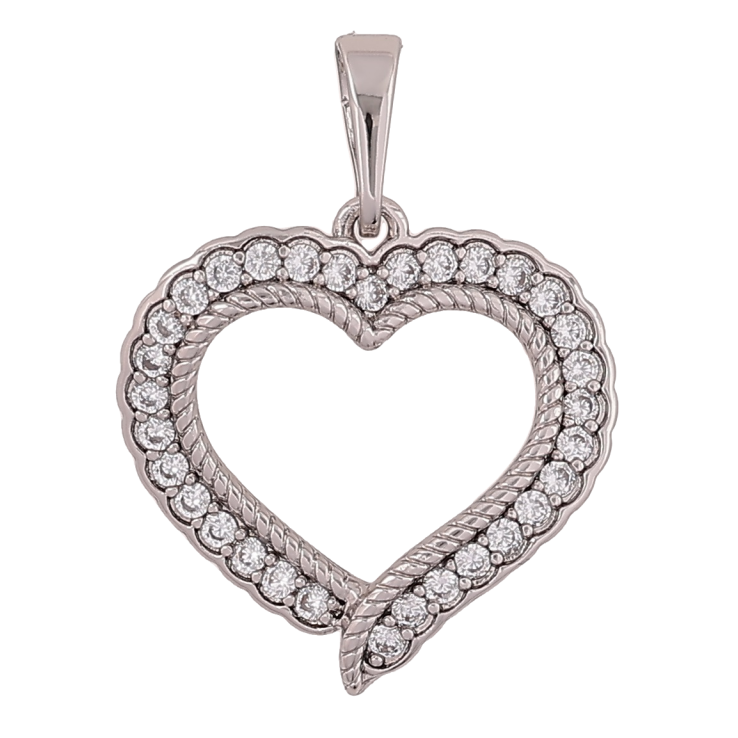 Кулон Xuping Родій «Сердечко з кристалами» для ланцюжка до 6мм фото №14