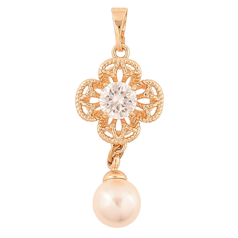 Кулон Xuping M&L Цвет 18К Цветочек с жемчужиной для цепочки до 5мм фото №1