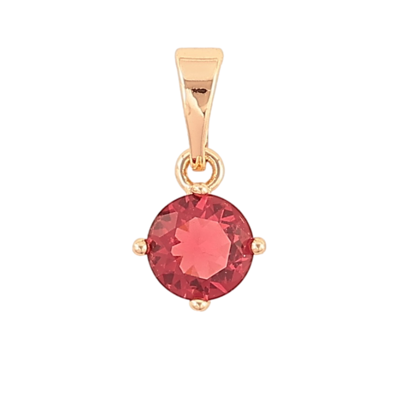 Кулон Xuping M&L Колір 18К «Червоний кристал, ø 6мм» для ланцюжка до 5мм фото №4