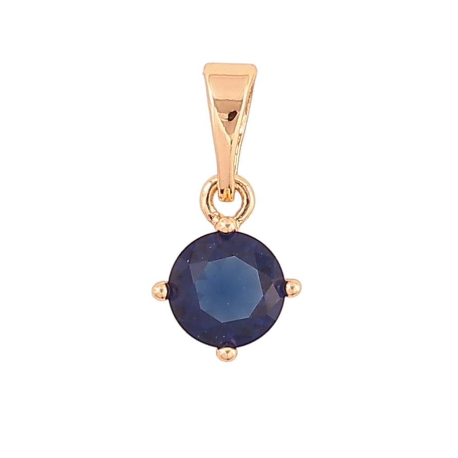 Кулон Xuping M&L Колір 18К «Синій кристал, ø 6мм» для ланцюжка до 5мм фото №1