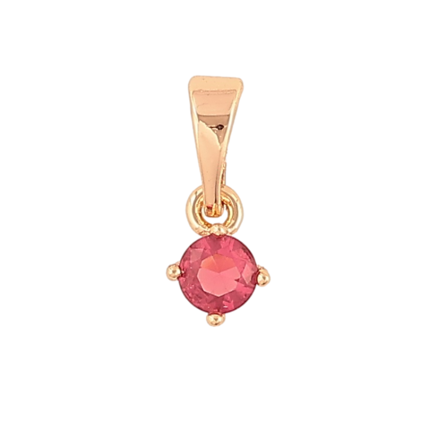 Кулон Xuping M&L Колір 18К «Червоний кристал, ø 4мм» для ланцюжка до 5мм фото №1