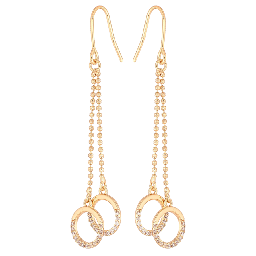 Сережки Xuping M&L Колір 18K французький замок «Круглі підвіски з кристалами» фото №1