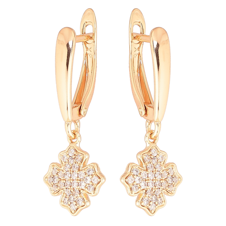 Серьги Xuping M&L Цвет 18K английский замок Крестики с кристаллами фото №1