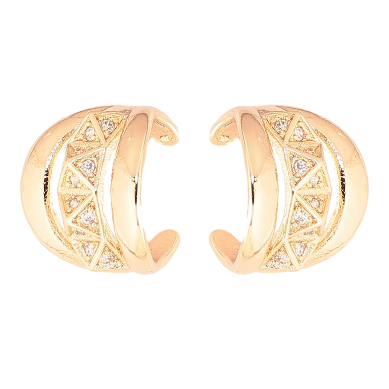 Сережки Xuping M&L Колір 18K кафи «Декоративний візерунок з кристалами» фото №1