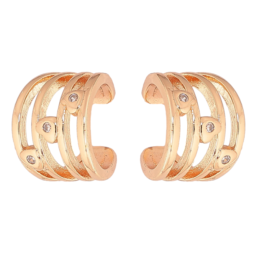 Сережки Xuping M&L Колір 18K кафи «Різьблений візерунок з сердечками» фото №1 Сережки Xuping M&L Колір 18K кафи «Різьблений візерунок з сердечками» фото №1