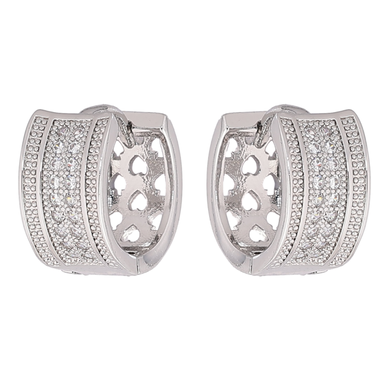 Серьги Xuping M&L Цвет Родий колечки Инкрустация кристаллами фото №6