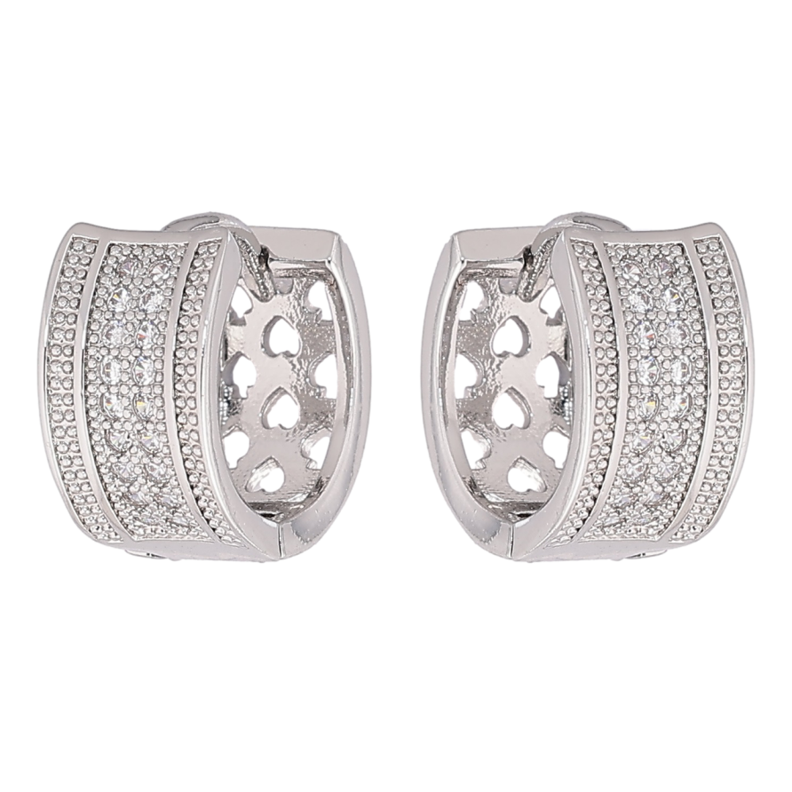 Серьги Xuping M&L Цвет Родий колечки Инкрустация кристаллами фото №1