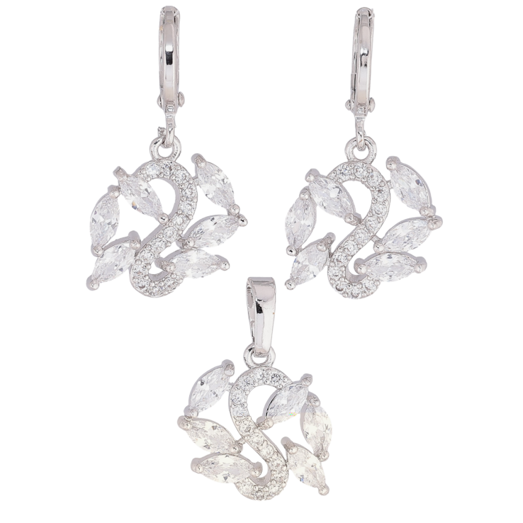 Набір Xuping Родій Сережки Кулон «Підвіски з кристалами» фото №24