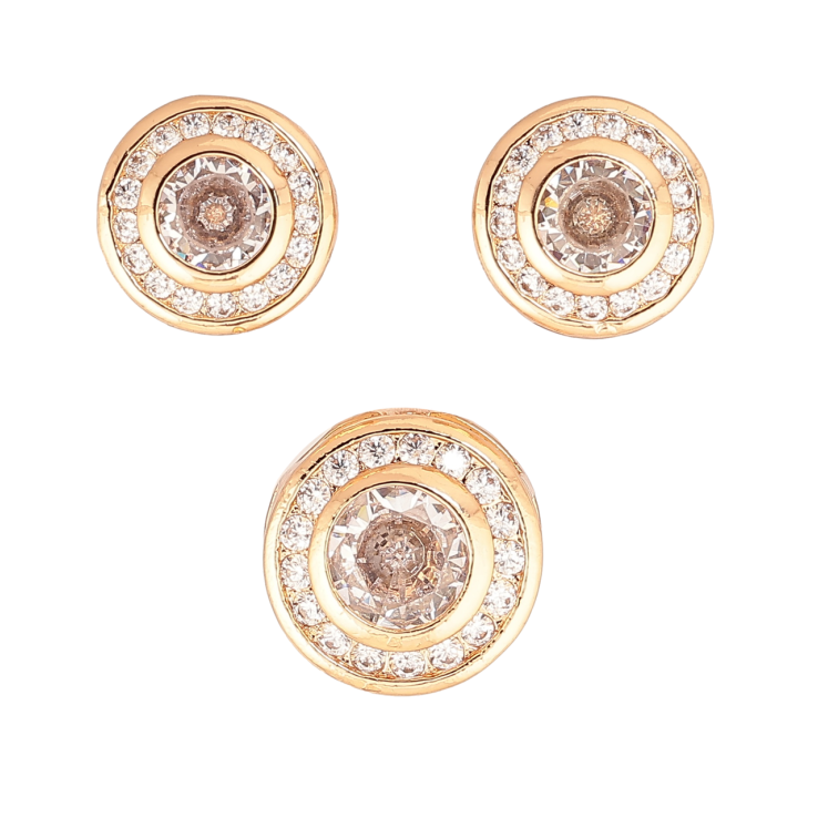 Набір Xuping M&L Колір 18K Сережки Кулон «Колечка з кристалами» ø 10мм і 12мм фото №24