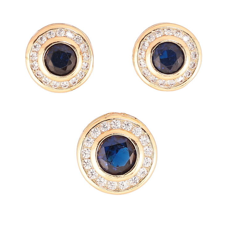 Набір Xuping M&L Колір 18K Сережки Кулон «Колечка з синіми кристалами» ø 10мм і 12мм фото №23