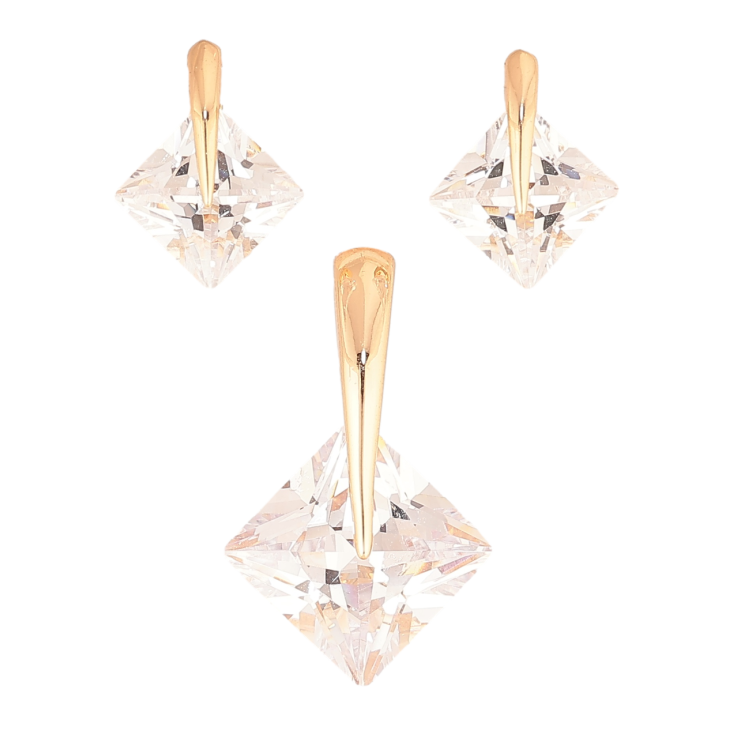 Набор Xuping M&L Цвет 18K Серьги Кулон Кристальные ромбы фото №10