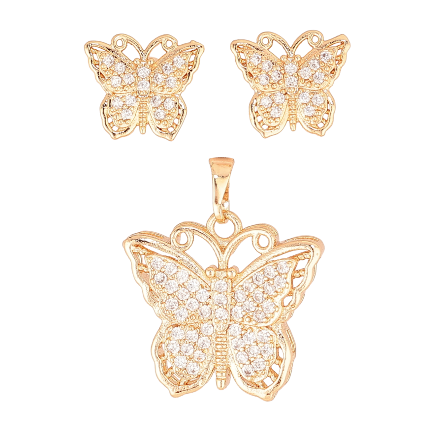 Набір Xuping M&L Колір 18K Сережки Кулон «Метелики» фото №1