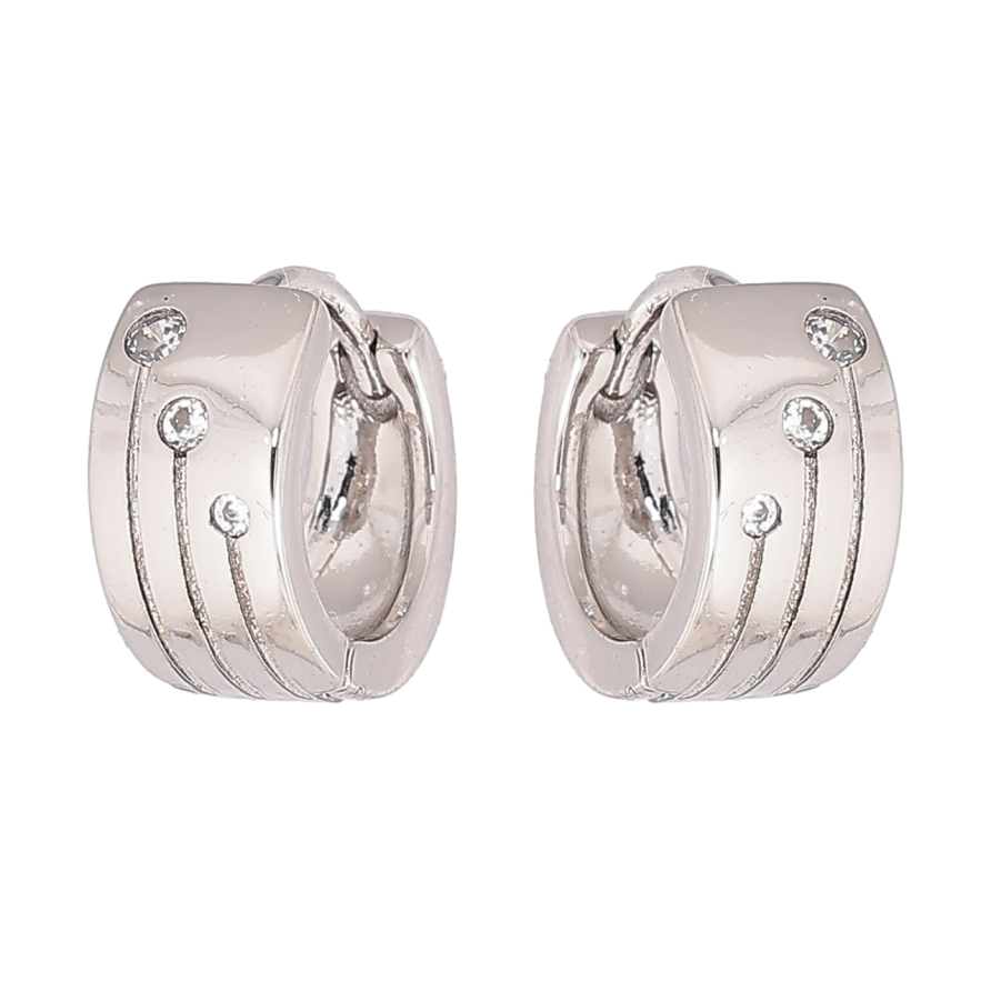 Сережки Xuping Родій колечка «Декоративний візерунок з кристалами» фото №1