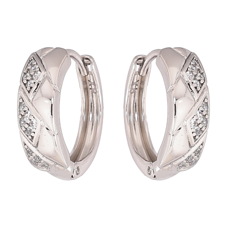 Серьги Xuping Родий колечки Декоративный узор с кристаллами фото №10