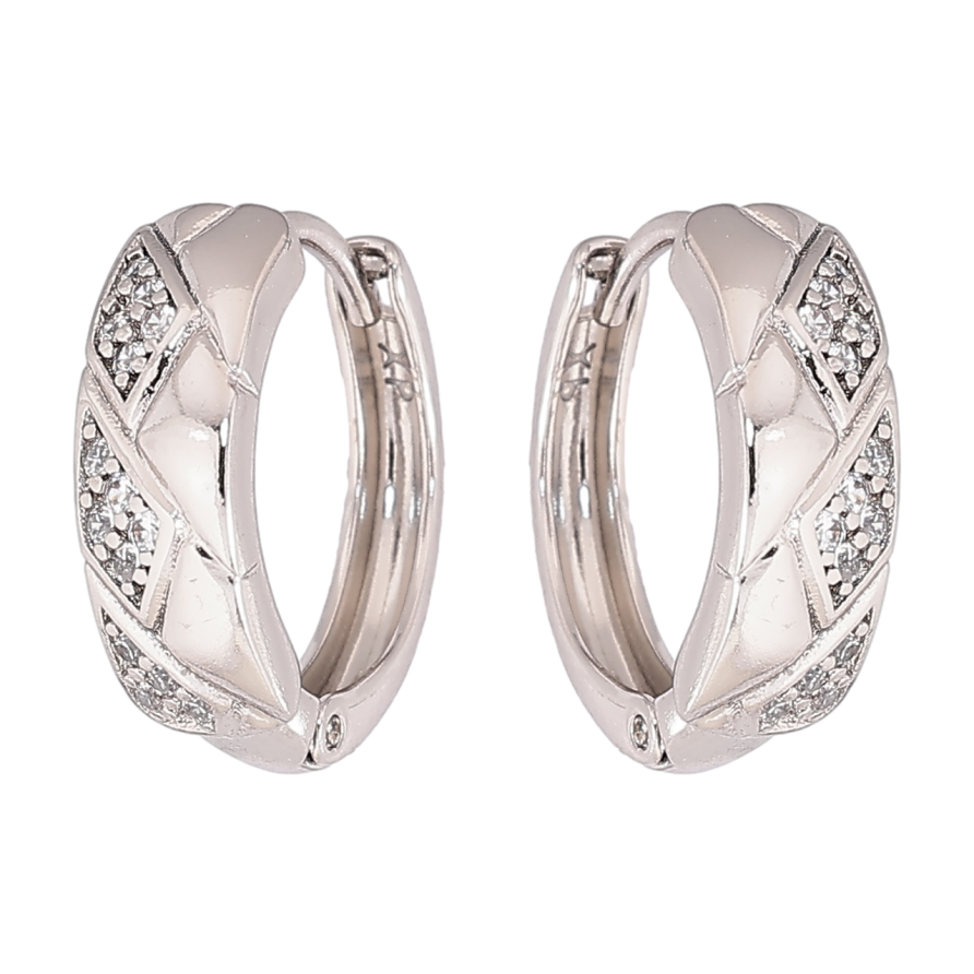 Серьги Xuping Родий колечки Декоративный узор с кристаллами фото №1