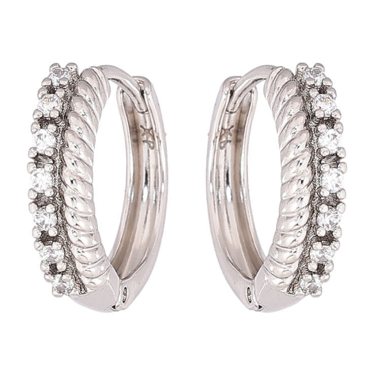 Серьги Xuping Родий колечки Декоративный узор с кристаллами фото №11