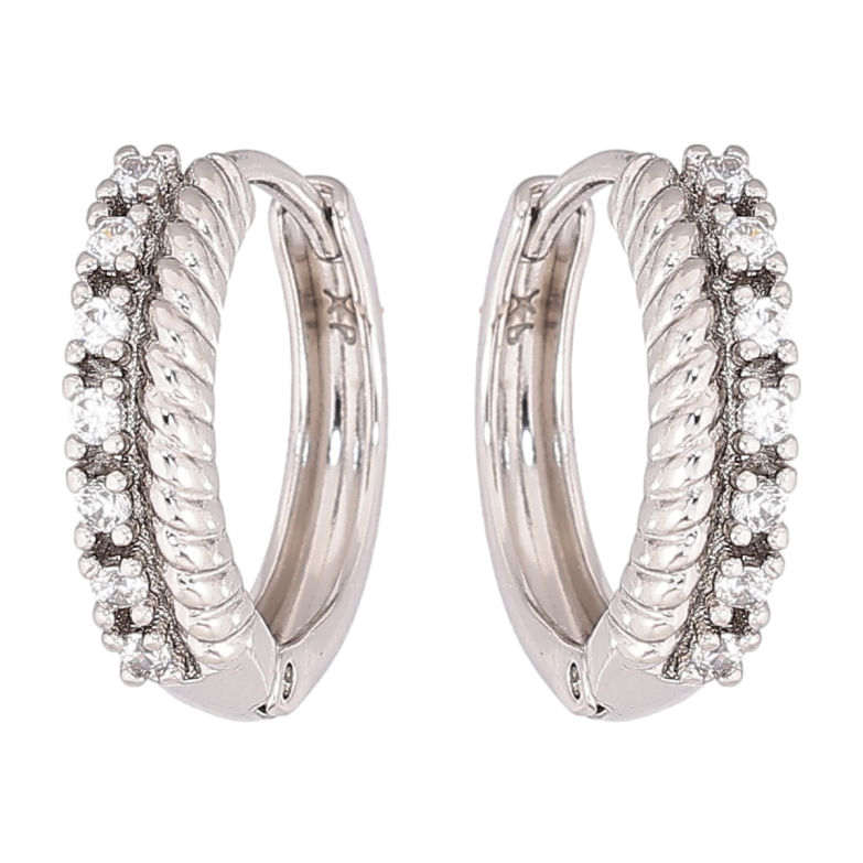 Сережки Xuping Родій колечка «Декоративний візерунок з кристалами» фото №1