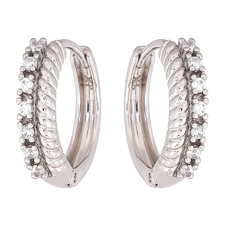 Серьги Xuping Родий колечки Декоративный узор с кристаллами фото №1