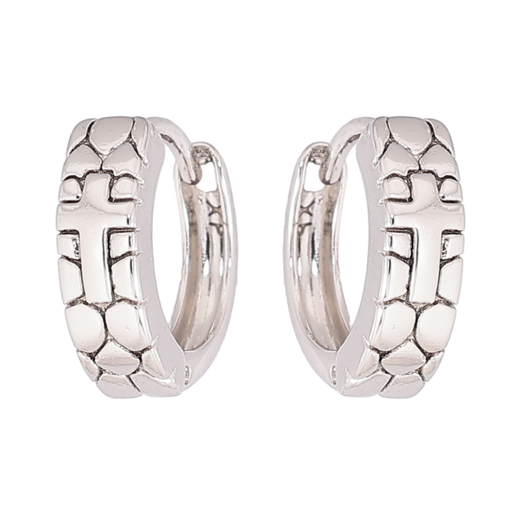 Сережки Xuping Родій колечка «Візерунок Хрестики» фото №12