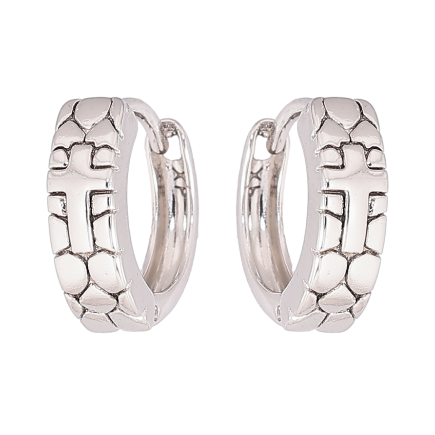 Сережки Xuping Родій колечка «Візерунок Хрестики» фото №1