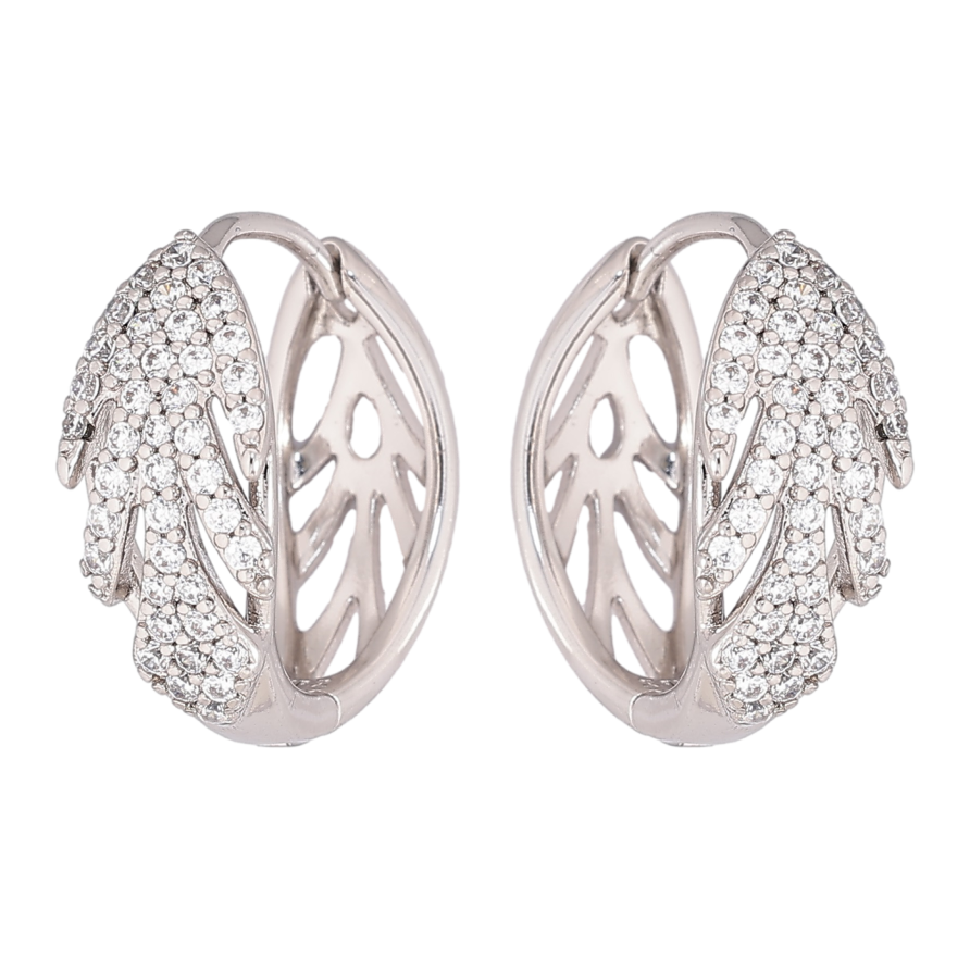 Серьги Xuping Родий колечки Узор с инкрустацией кристаллами фото №1