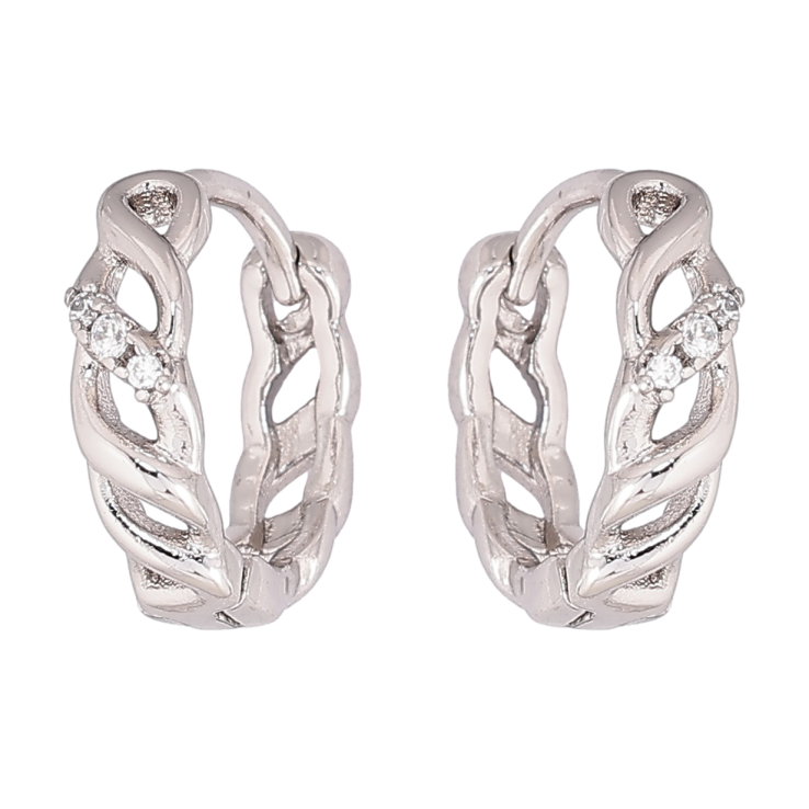 Серьги Xuping Родий колечки Узор с кристаллами фото №15