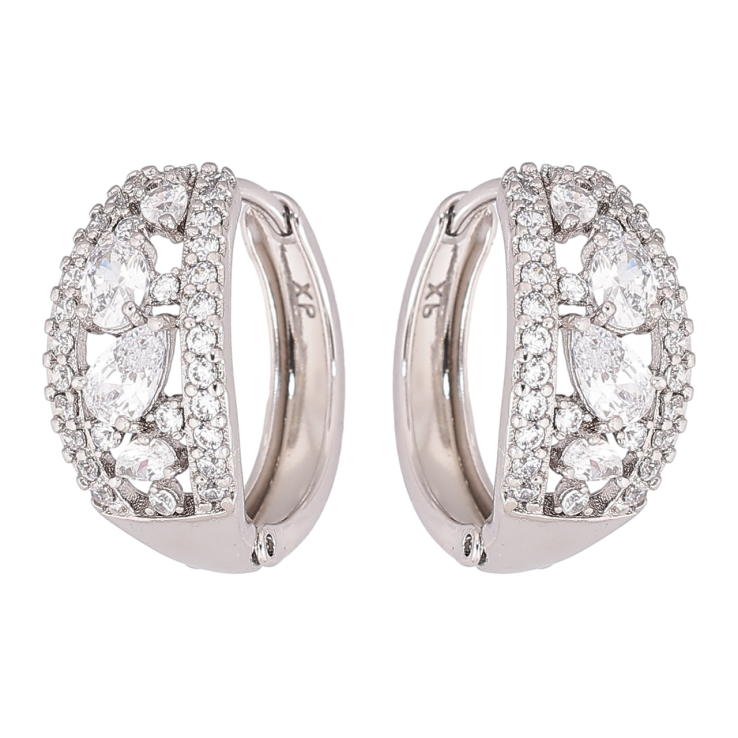 Сережки Xuping Родій колечка «Інкрустація кристалами» фото №14