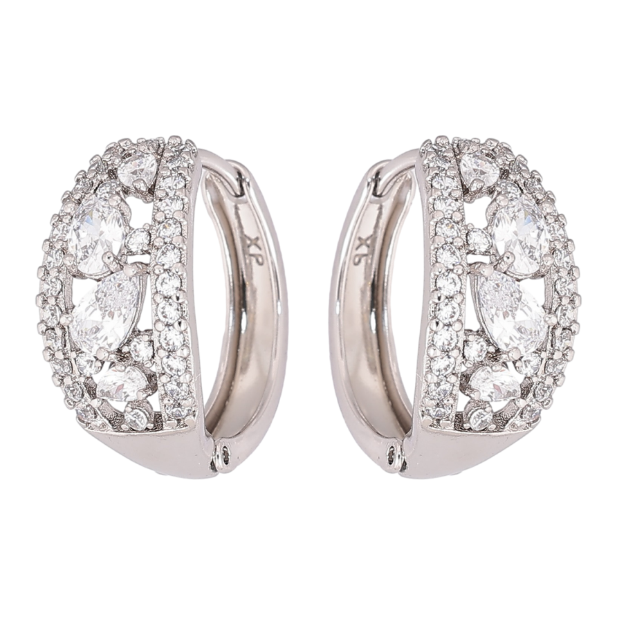 Сережки Xuping Родій колечка «Інкрустація кристалами» фото №1