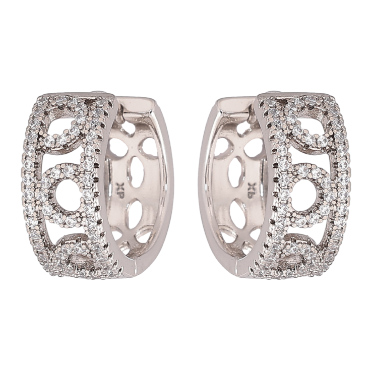 Сережки Xuping Родій колечка «Інкрустація кристалами» фото №15