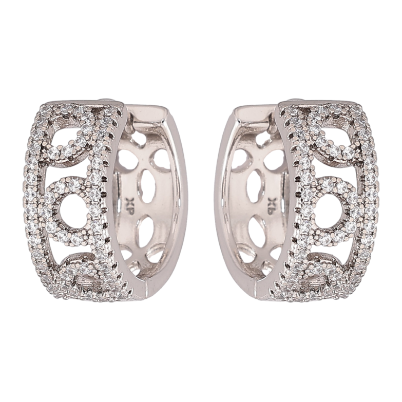 Серьги Xuping Родий колечки Инкрустация кристаллами фото №1