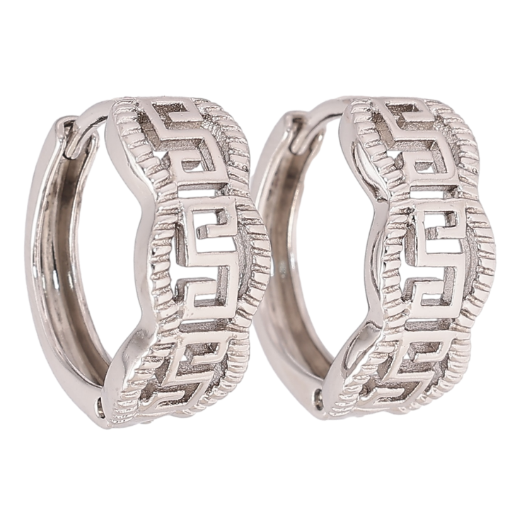 Серьги Xuping Родий колечки Резной узор фото №8