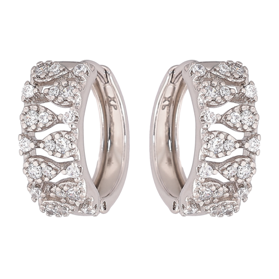 Сережки Xuping Родій колечка «Візерунок з інкрустацією кристалами» фото №1