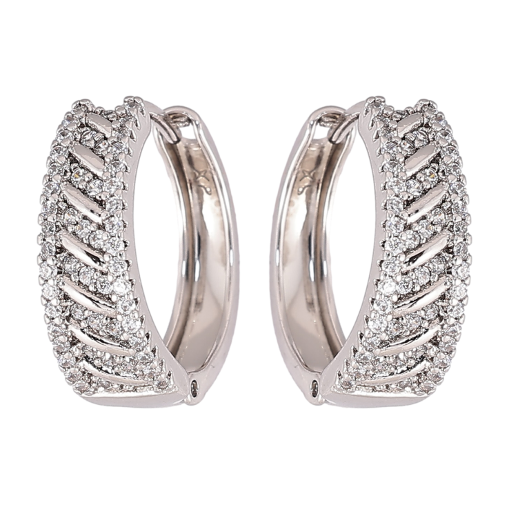 Серьги Xuping Родий колечки Инкрустация кристаллами фото №9