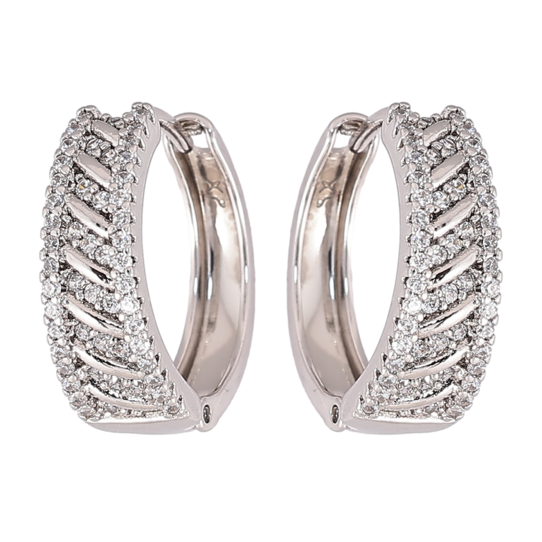 Сережки Xuping Родій колечка «Інкрустація кристалами» фото №1