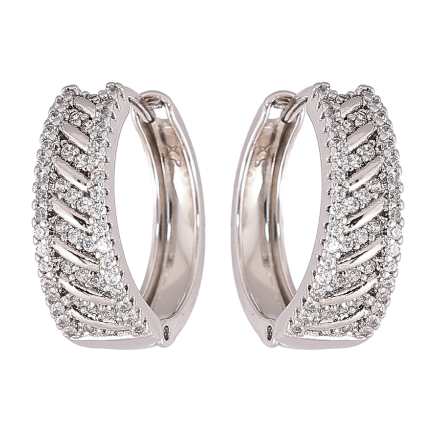 Серьги Xuping Родий колечки Инкрустация кристаллами фото №1