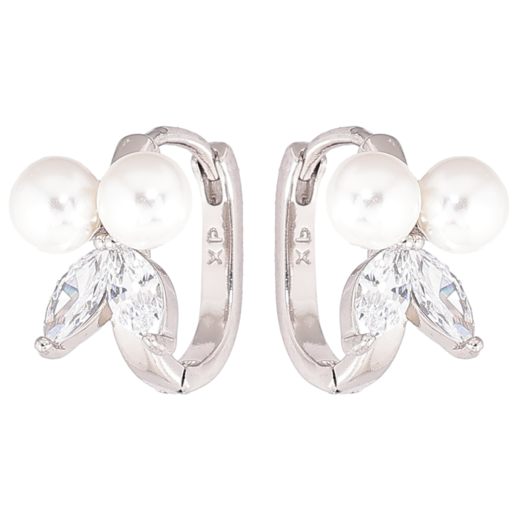 Сережки Xuping Родій колечка «Перлини з кристалами» фото №23