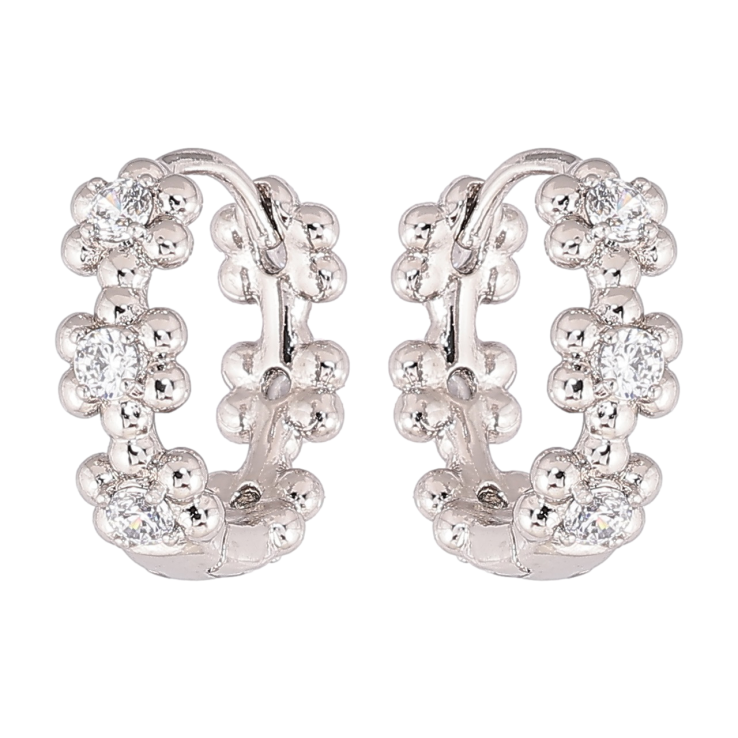 Сережки Xuping Родій колечка «Квітковий візерунок з кристалами» фото №25