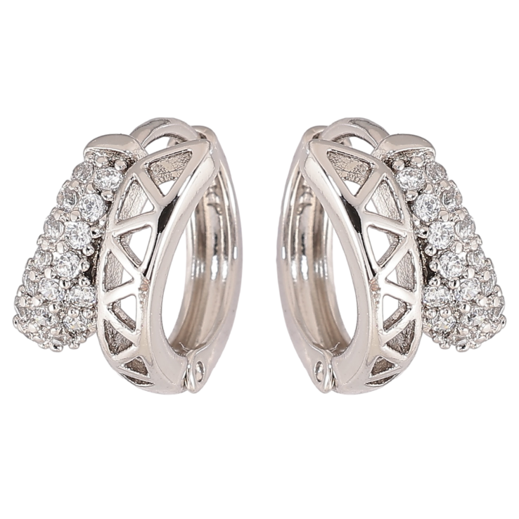 Сережки Xuping Родій колечка «Різьблений візерунок з інкрустацією кристалами» фото №22