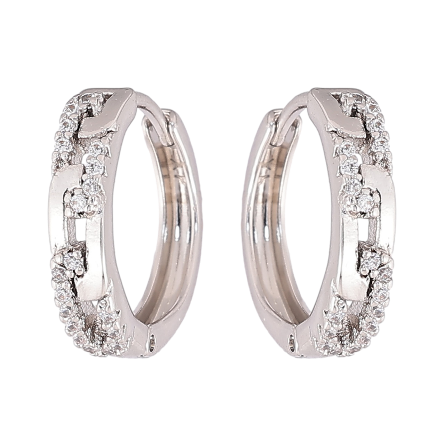 Сережки Xuping Родій колечка «Декоративний візерунок з кристалами» фото №1