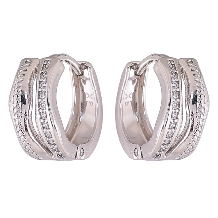 Серьги Xuping Родий колечки Узор с кристаллами фото №14