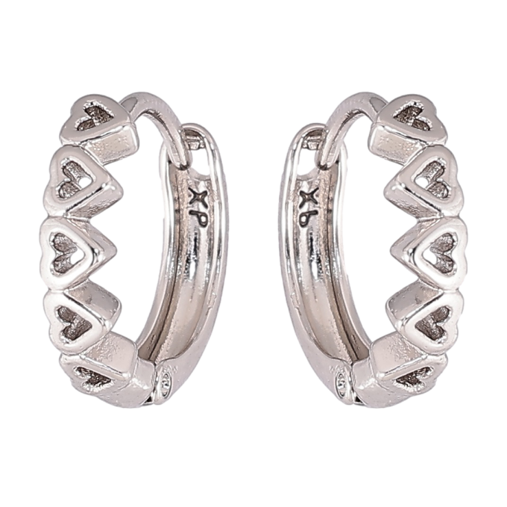 Сережки Xuping Родій колечка «Сердечка» фото №24