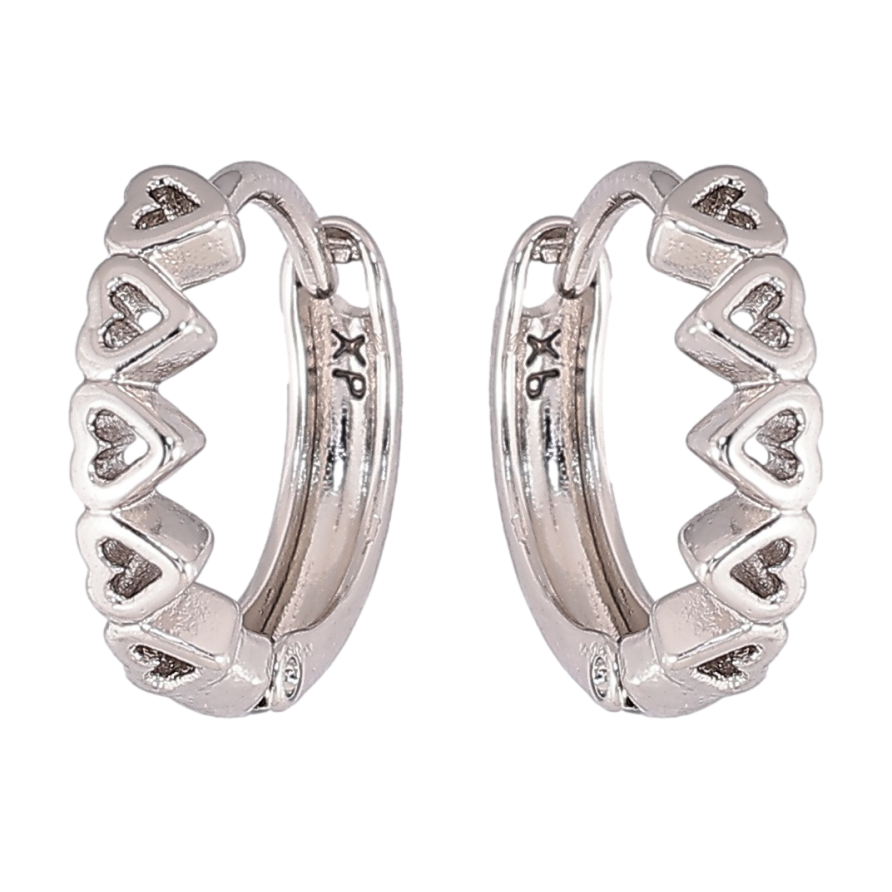 Сережки Xuping Родій колечка «Сердечка» фото №1