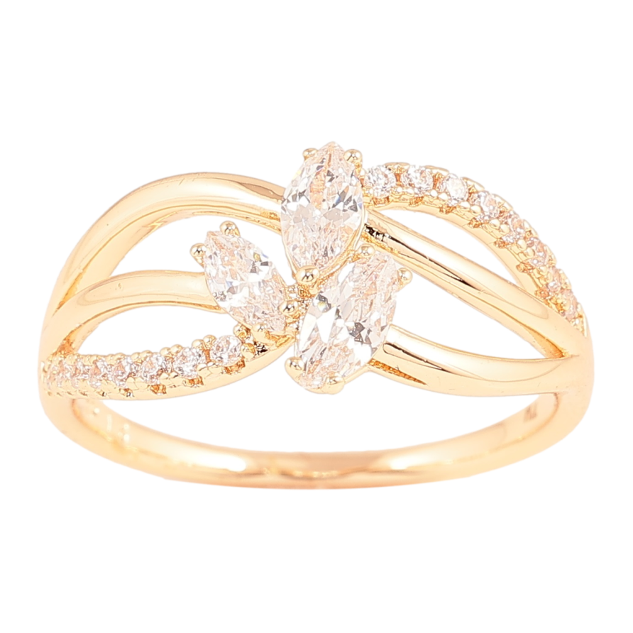 Кольцо Xuping M&L Цвет 18К Узор с кристаллами фото №1