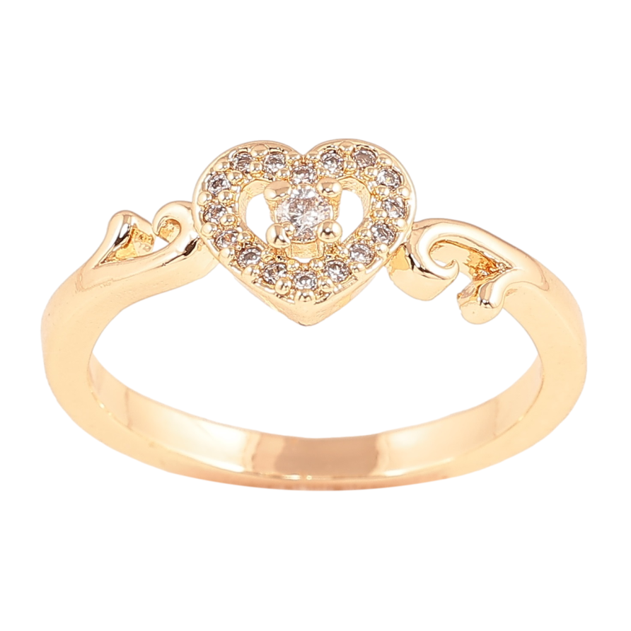 Каблучка Xuping M&L Колір 18К «Сердечко з кристалами» фото №1