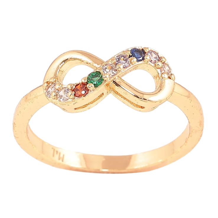Каблучка Xuping M&L Колір 18К «Нескінченність з різнокольоровими кристалами» фото №20