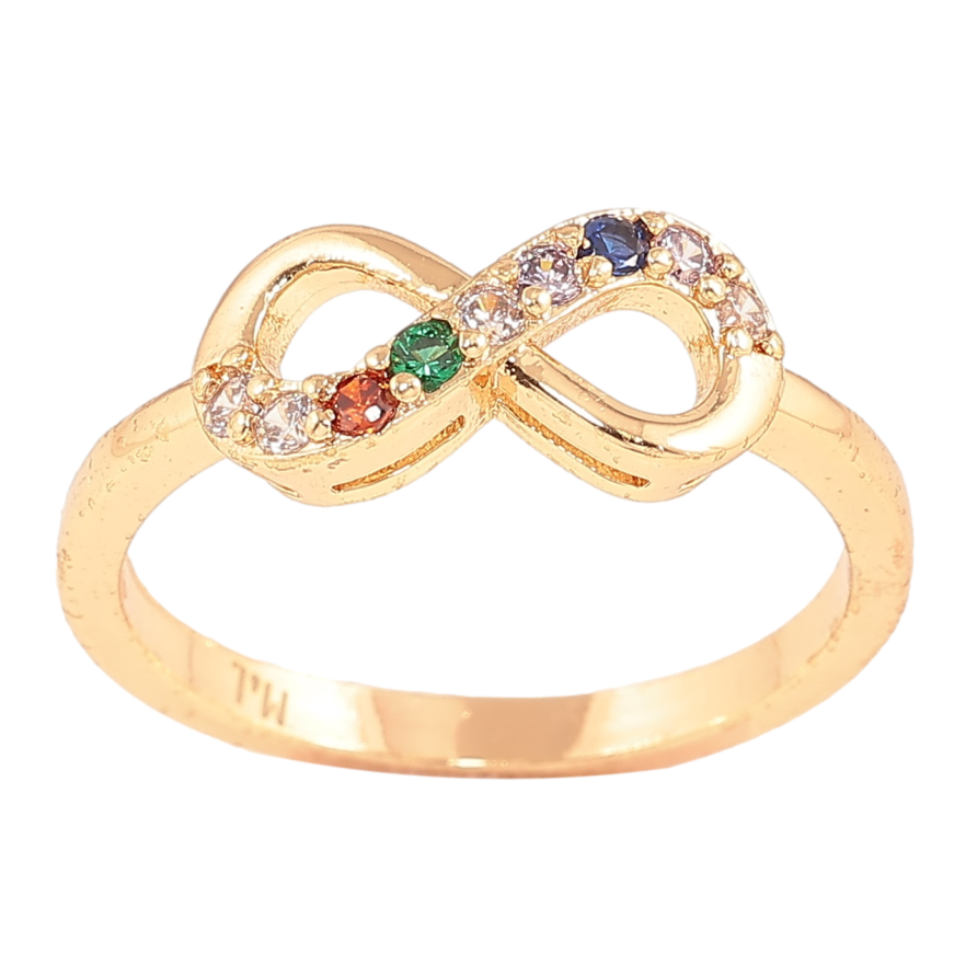 Каблучка Xuping M&L Колір 18К «Нескінченність з різнокольоровими кристалами» фото №1