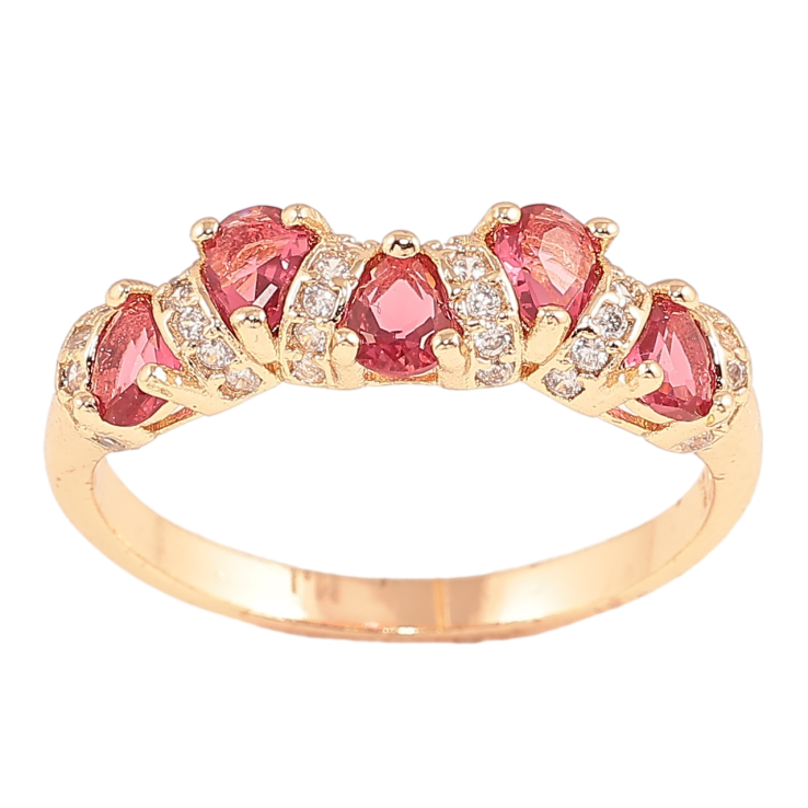 Каблучка Xuping M&L Колір 18К «Візерунок із червоними кристалами» фото №22